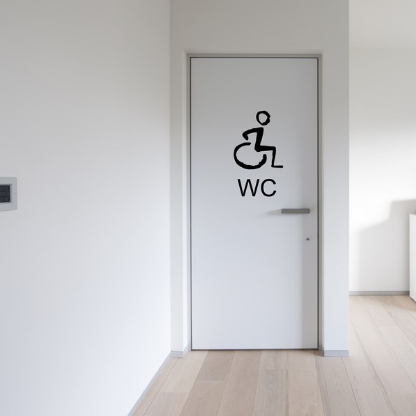 Exemple de stickers muraux: WC Traits - Invalides